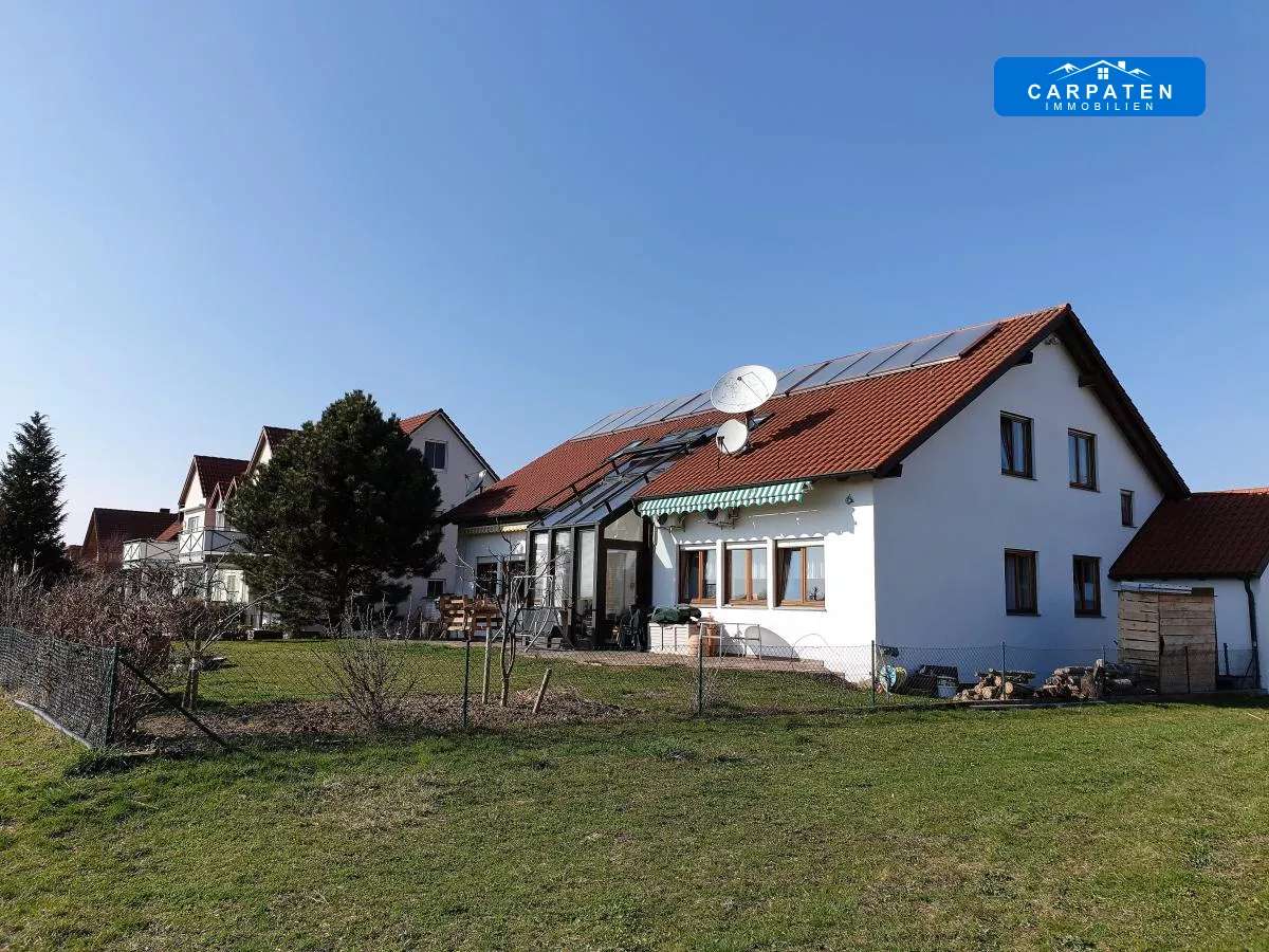 Ansicht Haus und Garten Süd-Es