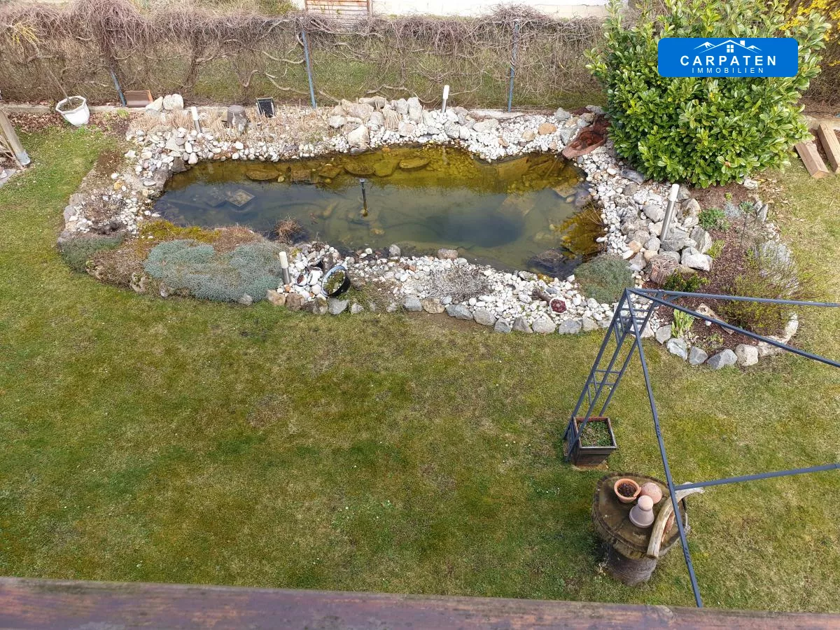 Ansicht Balkon Gartenteich
