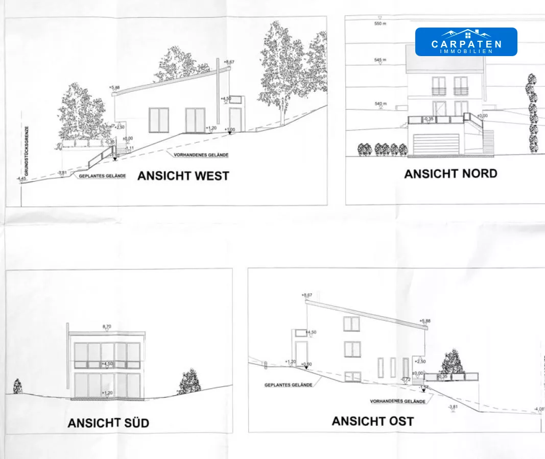 Ansichten Plan Einfamilienhaus